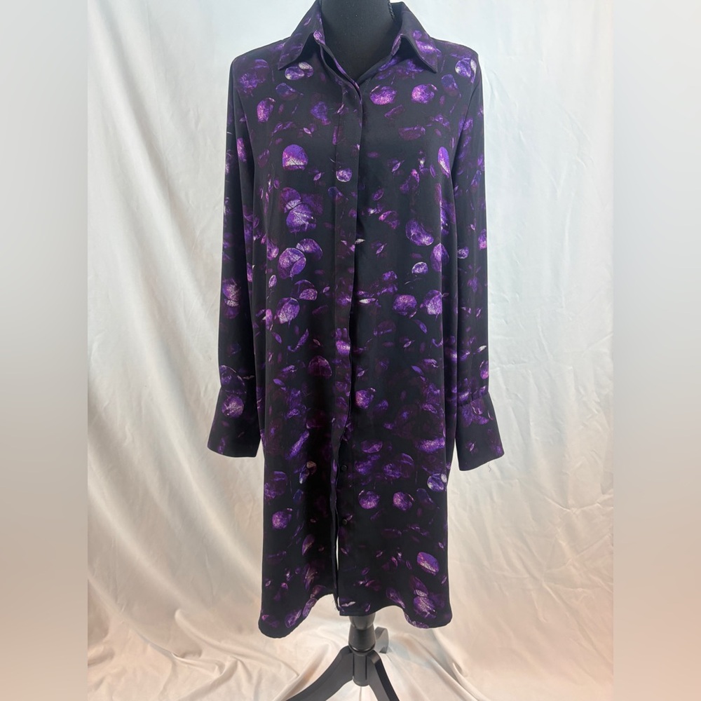 Prologue Long Sleeve Dress in Black and‎ Purple